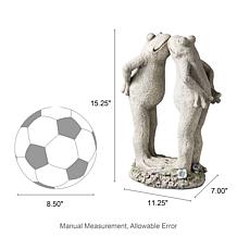 Glitzhome 15.25"H Resin Two Kissing Frog Statue