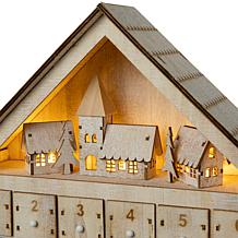 Glitzhome 15.25in H Wooden LED Countdown Farmhouse
