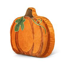Glitzhome 15.5"L Fall and Halloween Fabric Double Sided Pumpkin Pillow