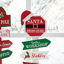 Glitzhome 16.5in. H Set of 2 Christmas Wooden Sign Table Decor