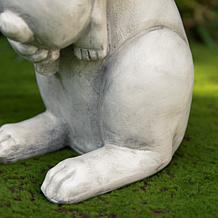 Glitzhome 17" H MGO Rabbit Statue with Floral Crowns