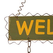 Glitzhome 17.95in.H Iron and Wooden Turkey Welcome Wall Décor