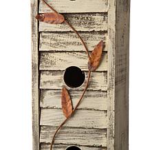 Glitzhome 18" Distressed Solid Wood Window Shutter Birdhouse