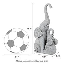 Glitzhome 18.25" Resin Mother and Baby Elephant Statue