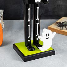 Glitzhome 18"H Halloween Wood w/Ornament Nutcracker