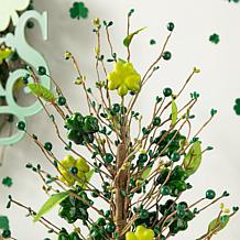 Glitzhome 18in H St Patrick's Shamrock and Berry Table Tree