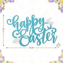 Glitzhome 18in L Easter Metal Happy Easter Door Hanger