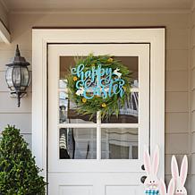 Glitzhome 18in L Easter Metal Happy Easter Door Hanger