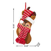 Glitzhome 19" 3-D Reindeer Hooked Stocking