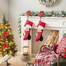 Glitzhome 19in. H 3D Penguin Hooked Stocking