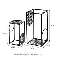 Glitzhome 2-pc. Black Metal Wire Rectangular Nesting Planter Stand