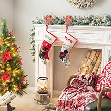 Glitzhome 2-pc Cat and Dog Hooked Stockings
