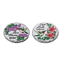 Glitzhome 2-pc Cement Hummingbird and Flower Stepping Stones
