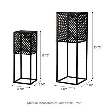 Glitzhome 2-pk 23.75 17.75" Solar Edison Bulb Outdoor Floor Lanterns
