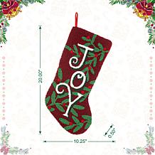 Glitzhome 20" Joy Hooked Stocking
