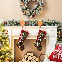 Glitzhome 20" Joy Hooked Stocking