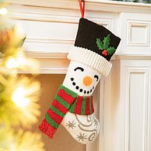 Glitzhome 20" Snowman Hooked Stocking