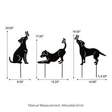 Glitzhome 20"H 2-in-1 Set of 3 Black Metal Dog Silhouette Picks