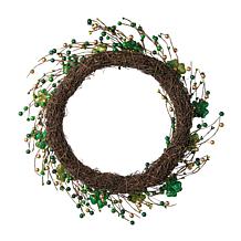 Glitzhome 20in D St. Patrick's Shamrock Berry Wreath