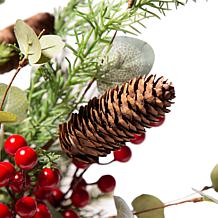 Glitzhome 20in H Christmas Floral Table Tree Decor