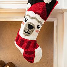 Glitzhome 20in. H Polar Bear Hooked Stocking