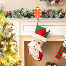 Glitzhome 20in. H Santa Hooked Stocking