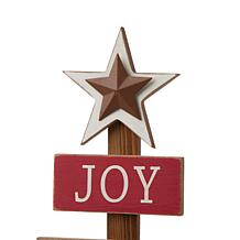 Glitzhome 20in H Wooden Sign Table Tree Decor