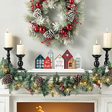 Glitzhome 20in L Christmas House Wooden Decor