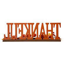 Glitzhome 20in.L THANKFUL Wooden Table Décor