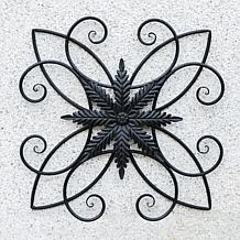 Glitzhome 20"L Clematis Pattern Iron Scroll Outdoor Wall Decor