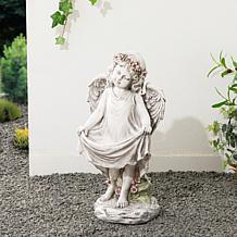 Glitzhome 21" Angel Garden Statue with Birdfeeder