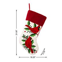 Glitzhome 21" Cardinal Hooked Stocking