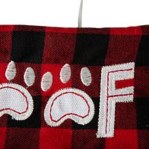 Glitzhome 21" L LED Embroidered Linen Dog Christmas Stocking