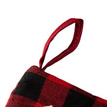 Glitzhome 21" L LED Embroidered Linen Dog Christmas Stocking