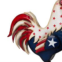 Glitzhome 21" Metal Patriotic Americana Rooster Porch Décor