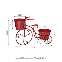 Glitzhome 21.5" Metal Red Bicycle Planter Stand