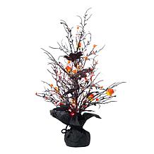 Glitzhome 21in. H Lighted Halloween Candy Corn Berries Table Tree
