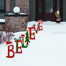 Glitzhome 22.5" H Set of 7 BELIEVE Yard Stake or Wall Decor