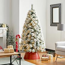 Glitzhome 22in. D Christmas Painted Metal Tree Collar