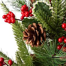 Glitzhome 22in H Lighted Santa Belt Potted Table Tree