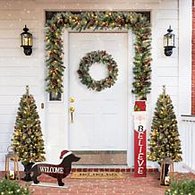Glitzhome 22"L Holiday Dachshund Porch Décor 