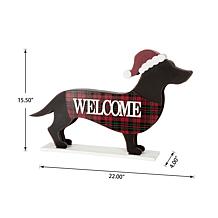 Glitzhome 22"L Holiday Dachshund Porch Décor 