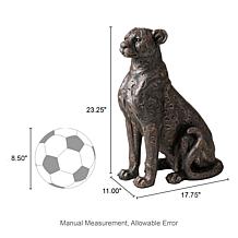 Glitzhome 23.25"H Bronze Finish Leopard Statue