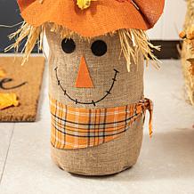 Glitzhome 23.25in. H Fall Linen Scarecrow Doorstop Porch Decor