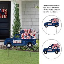 Glitzhome 23.5" Metal Patriotic Americana Truck Yard Stake/Wall Décor