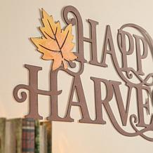 Glitzhome 23.75in.L Metal Happy Harvest Wall Décor