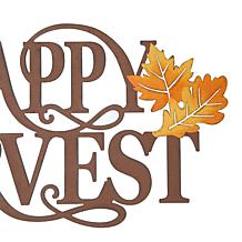 Glitzhome 23.75in.L Metal Happy Harvest Wall Décor
