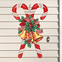 Glitzhome 24" 3pc. Metal Santa, Reindeer, Candy Cane Yard Stake