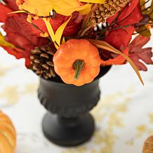 Glitzhome 24" Fall Maple Leaf Urn Table Tree