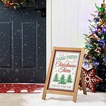 Glitzhome 24" H Christmas Wooden Porch Sign and Standing Decor